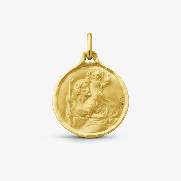 Médaille religieuse en or jaune figurant Saint Christoph…