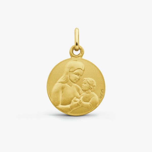 Médaille douce Vierge à l'enfant Or Jaune 16mm - Augis - Site Officiel