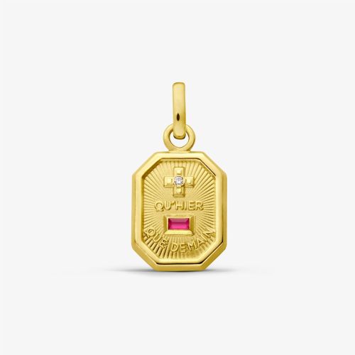 Médaille D'amour Augis En Or 18k - 4,30 G, Gravée 'Plus Qu'hier Moins Que Demain', Occasion