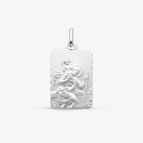Médaille religieuse rectangulaire en or jaune 18K (750/oo