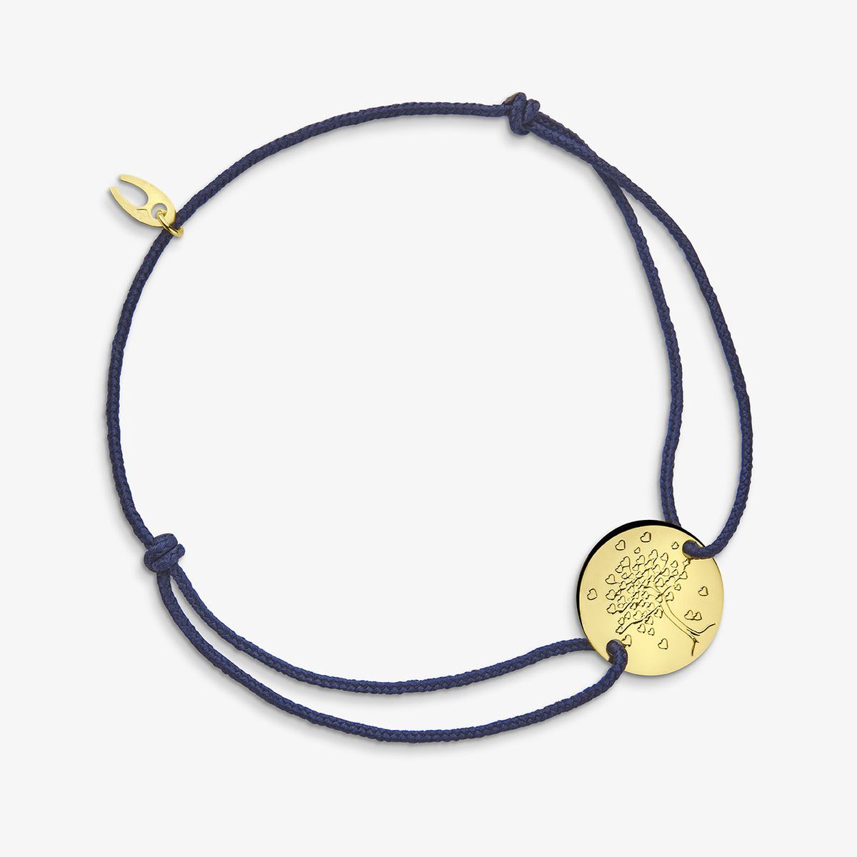 Bracelet médaille Arbre aux cœurs en Or jaune 18cm - Augis - Site Officiel