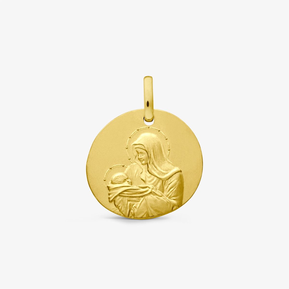 Médaille douce Vierge à l'enfant Or Jaune 16mm - Augis - Site Officiel