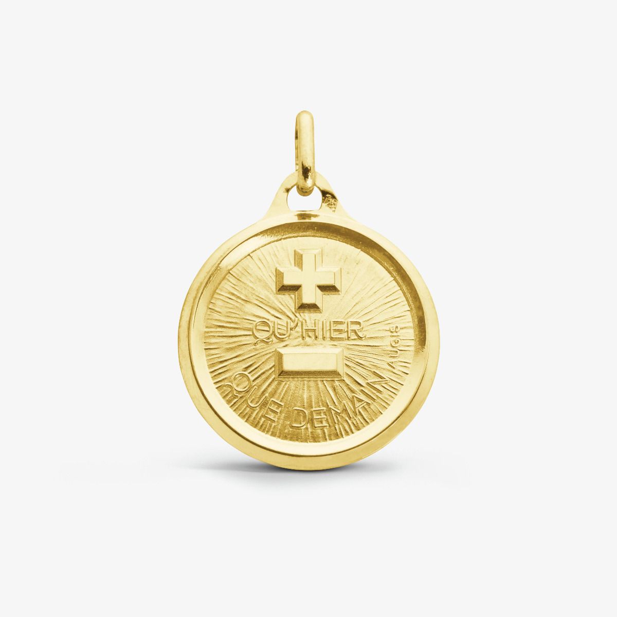 Médaille Saint Christophe 18 mm en or blanc 18 K - AUGIS