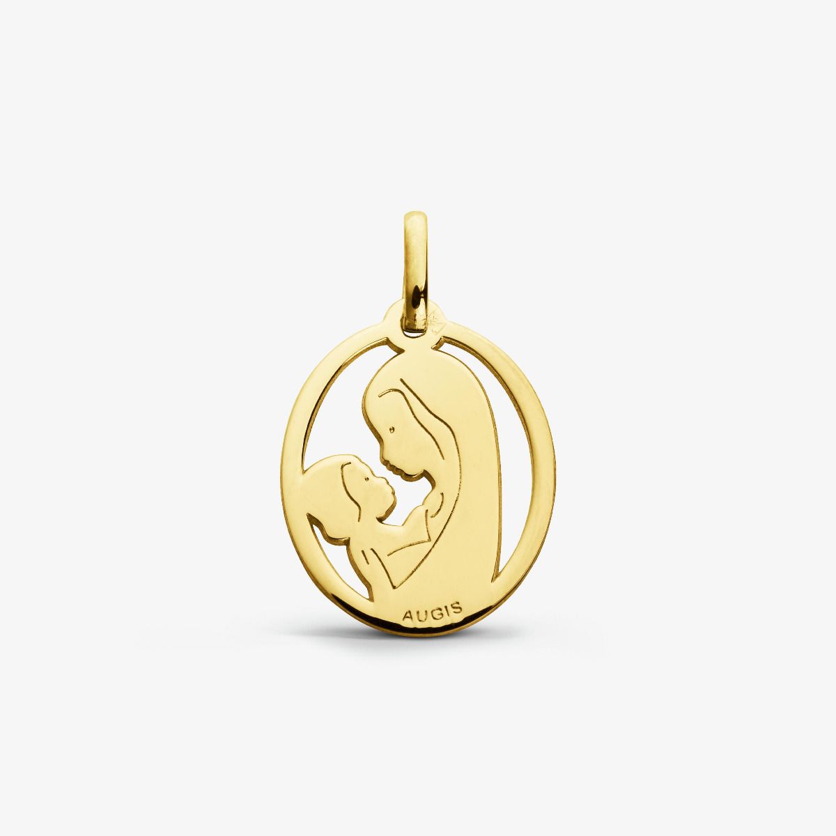 Médaille douce Vierge à l'enfant Or Jaune 16mm - Augis - Site Officiel