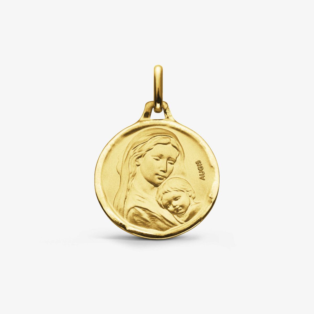 Médaille douce Vierge à l'enfant Or Jaune 16mm - Augis - Site Officiel