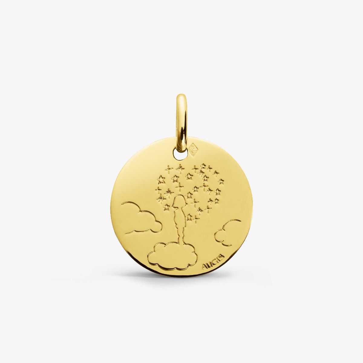 Médaille Enfant tête dans les nuages Or Jaune 16mm - Augis - Site Officiel