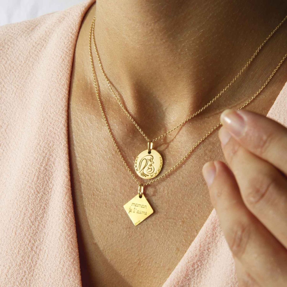 Pendentif Enveloppe Maman je t'aime - revers